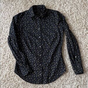 J. Crew Black and Gold Dot Women’s Shirt